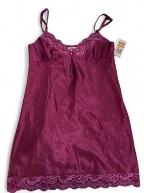 Silky Lace-Trim Chemise Slip